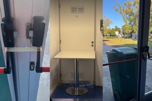 Bloquearon con precintos accesos y puertas de emergencia del edificio del Servicio Meteorológico Nacional
