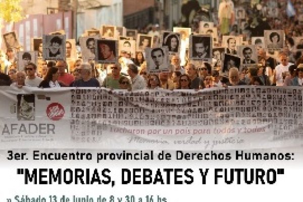 Paraná será sede del 3º Encuentro Provincial de Derechos Humanos de Entre Ríos