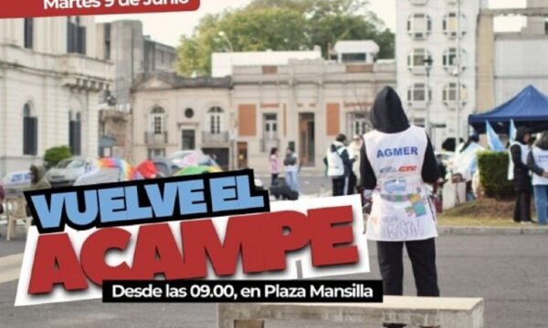 Vuelve el acampe docente a Plaza Mansilla